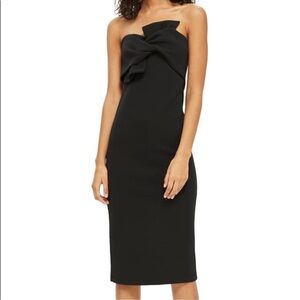 Topshop Strapless Bow Midi Dress